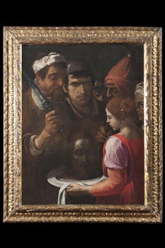 XVIIe siècle Par Cavalier Borghese Salomé et le Baptiste Huile/toile