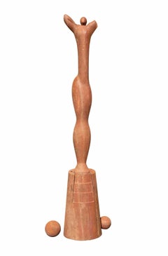 Mujer de mármol rojo - Escultura de Paolo Guiotto - Años 70