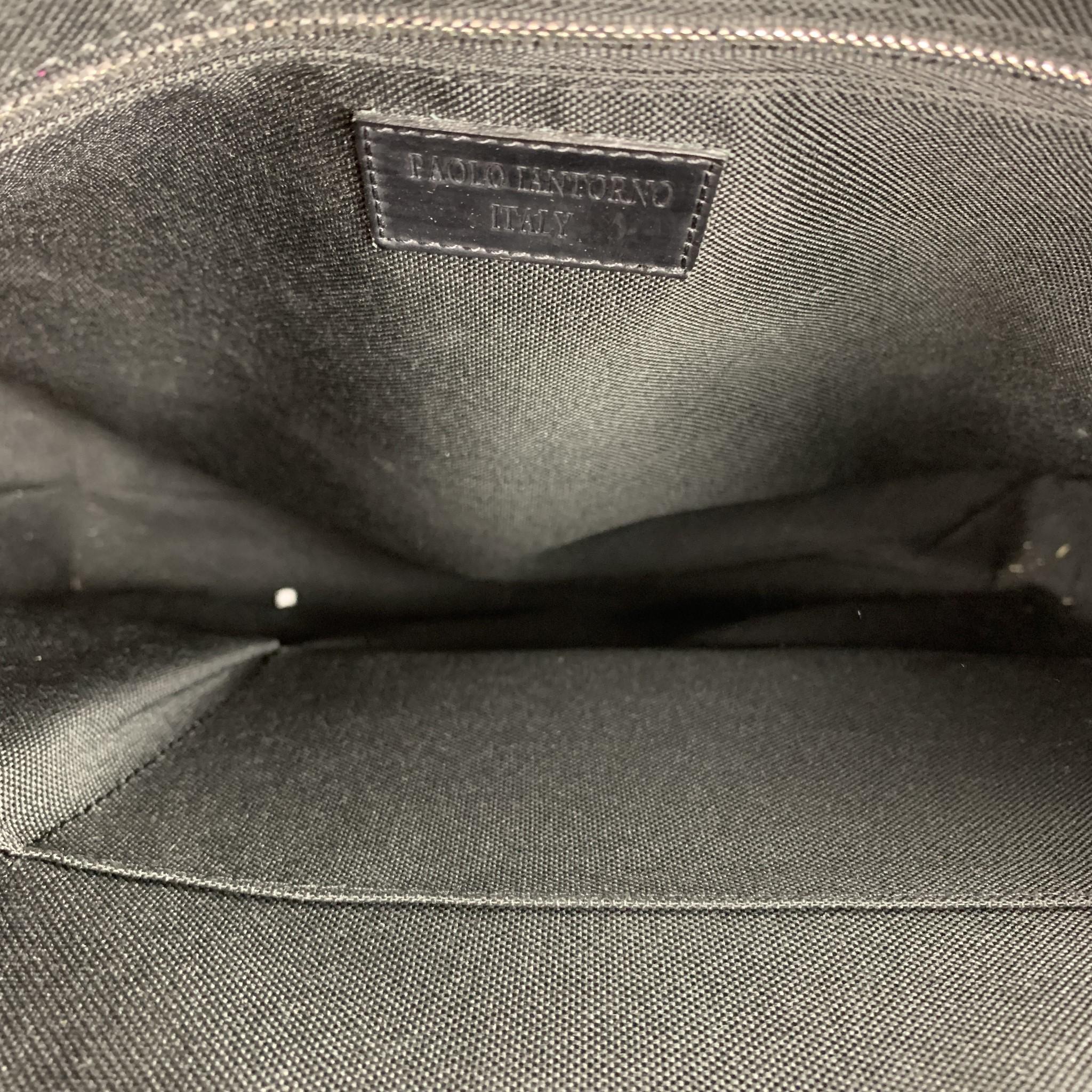 PAOLO IANTORNO Black Structured Leather Messenger Bag In Good Condition In San Francisco, CA