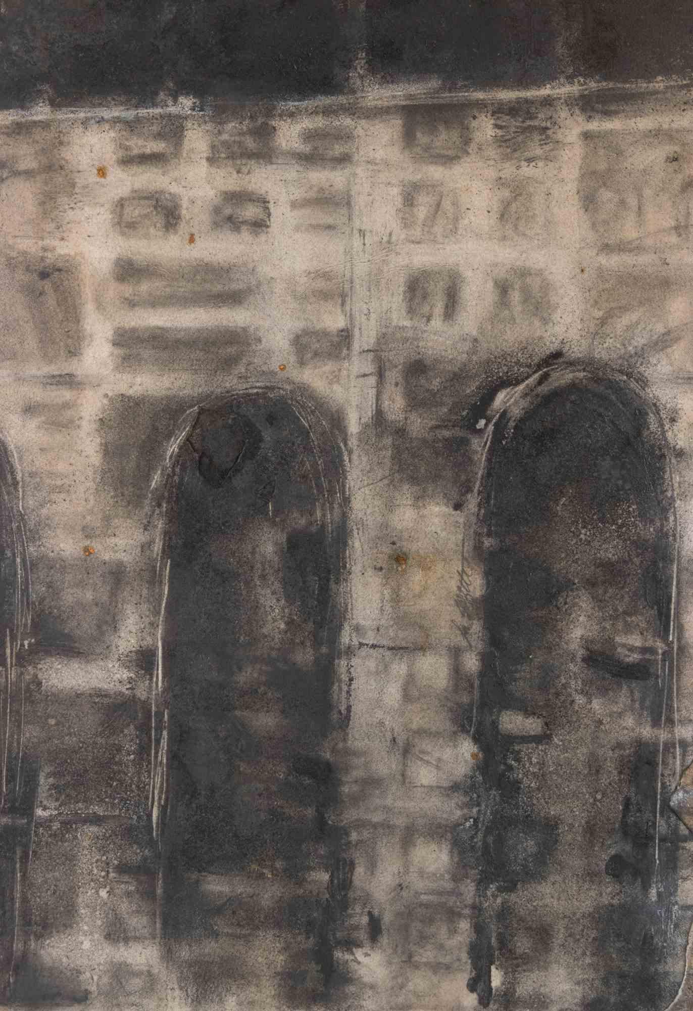 Bridge - Paint by Paolo La Motta - 1999 For Sale 1