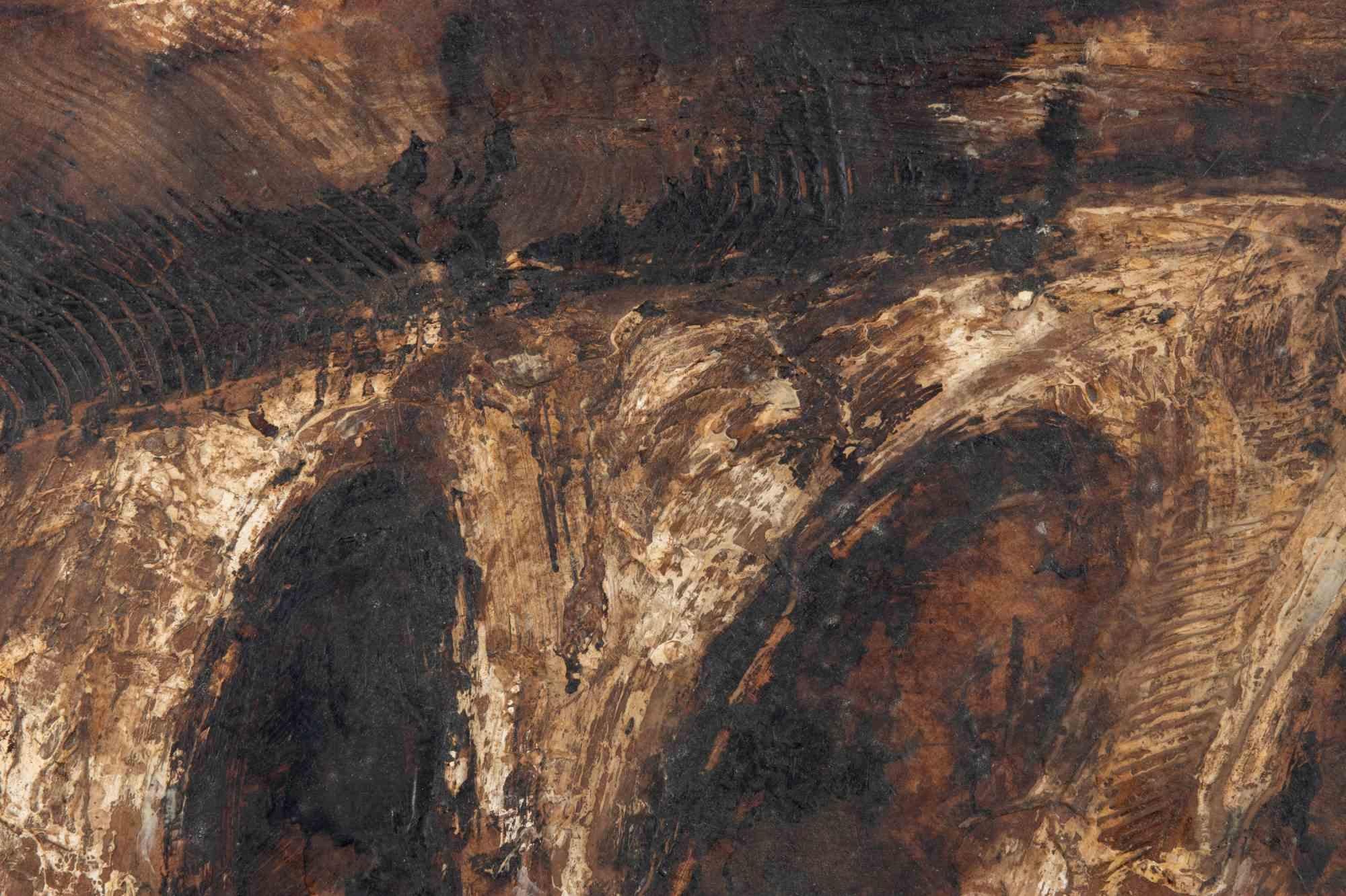 Crushing - Mixed Media by Paolo La Motta - 1996 For Sale 1