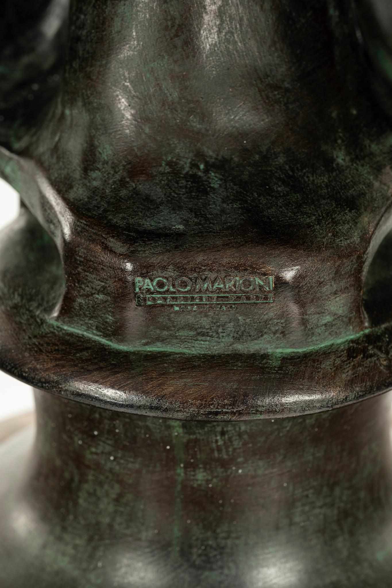 Busto di soldato romano e piedistallo di Paolo Marioni in vendita 7