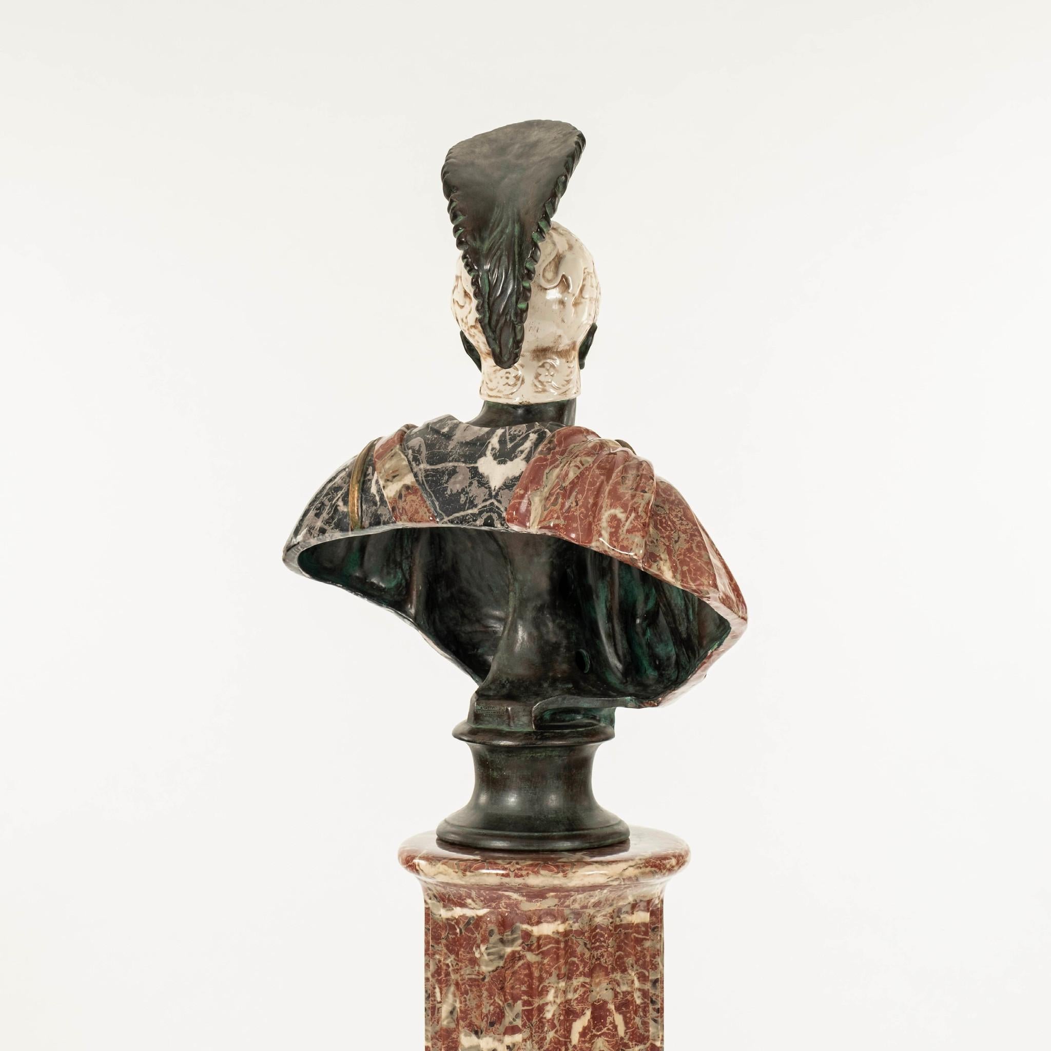 Busto di soldato romano e piedistallo di Paolo Marioni In condizioni buone in vendita a Houston, TX