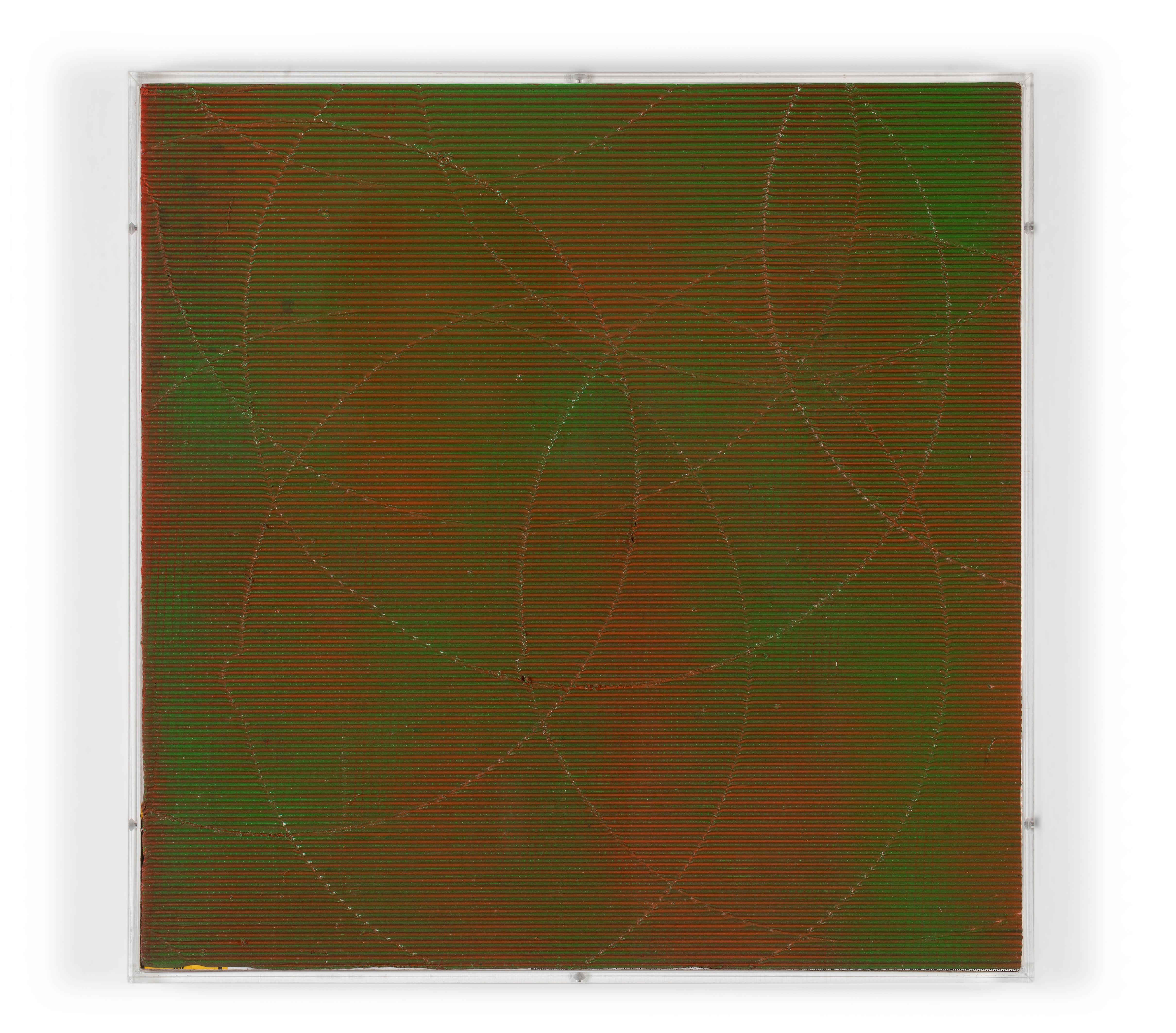 Paolo Masi Abstract Painting – Senza Titolo, 1983, Tecnica mista su Cartone, Plexiglas, Pittura Analitica
