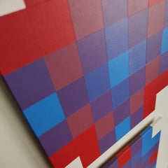 Paolo Minoli, "Compenetrazioni reticolari" acrilico su tavola, 1971/72, Italien