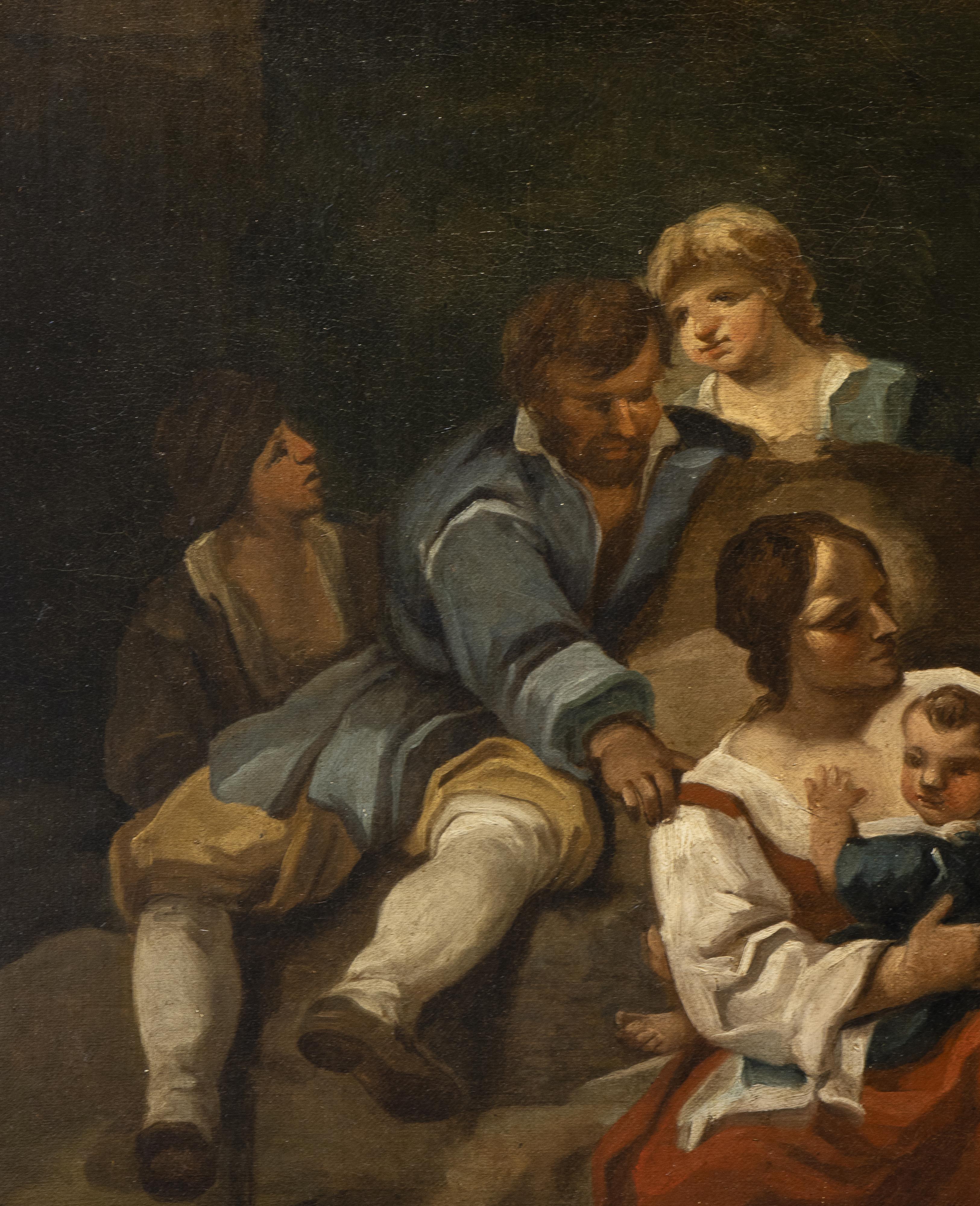 18th Century Baroque Figurative Landscape Italian Oil Painting By Paolo Monaldi 3