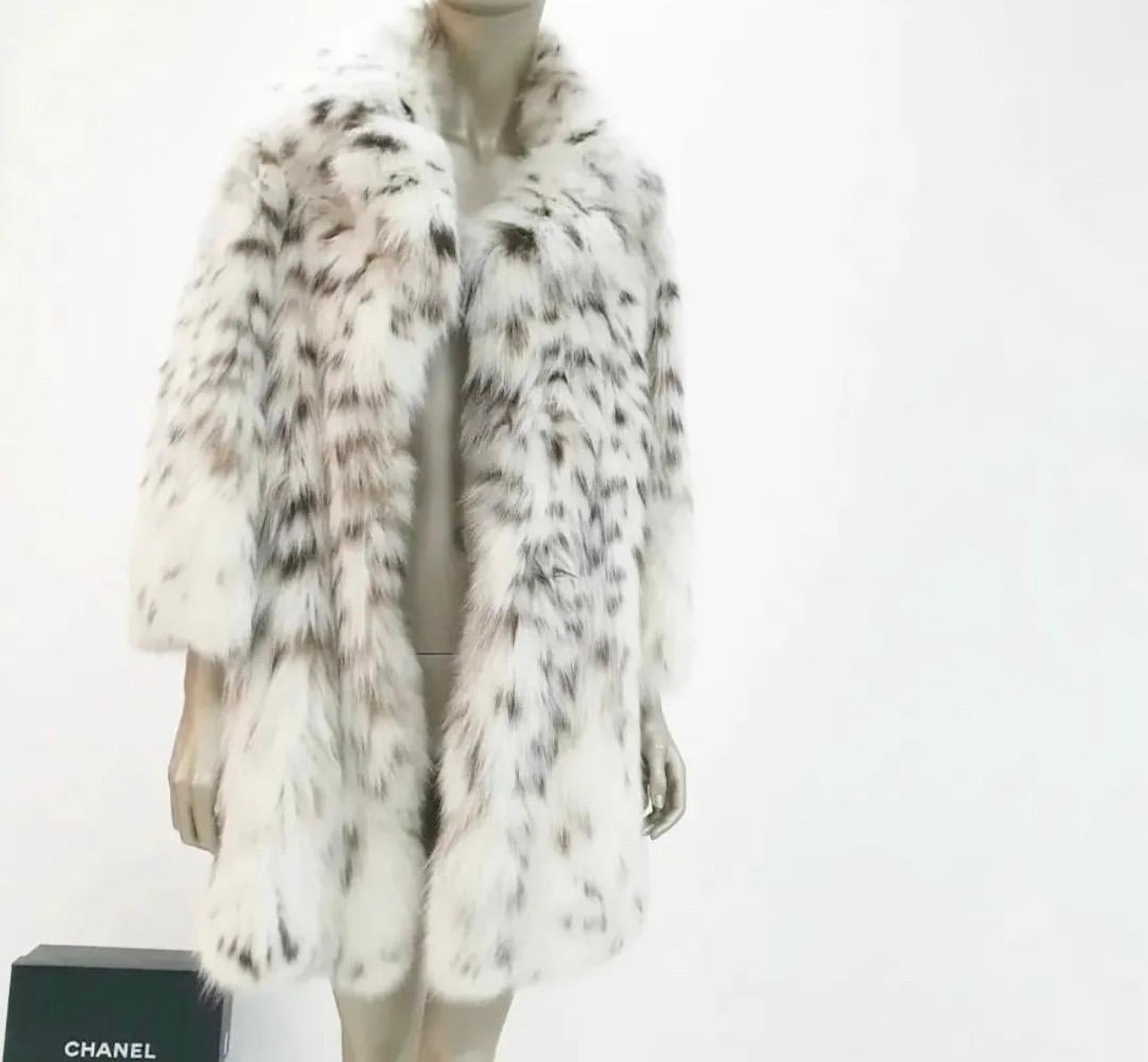 white lynx fur coat