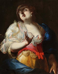 Huile sur toile du XVIIe siècle de Paolo Pagani représentant Cléopâtre