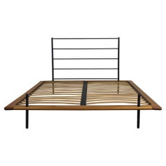 Paolo Pallucco Acquariano Bed Structure in Beechwood and Steel 1980s Italy