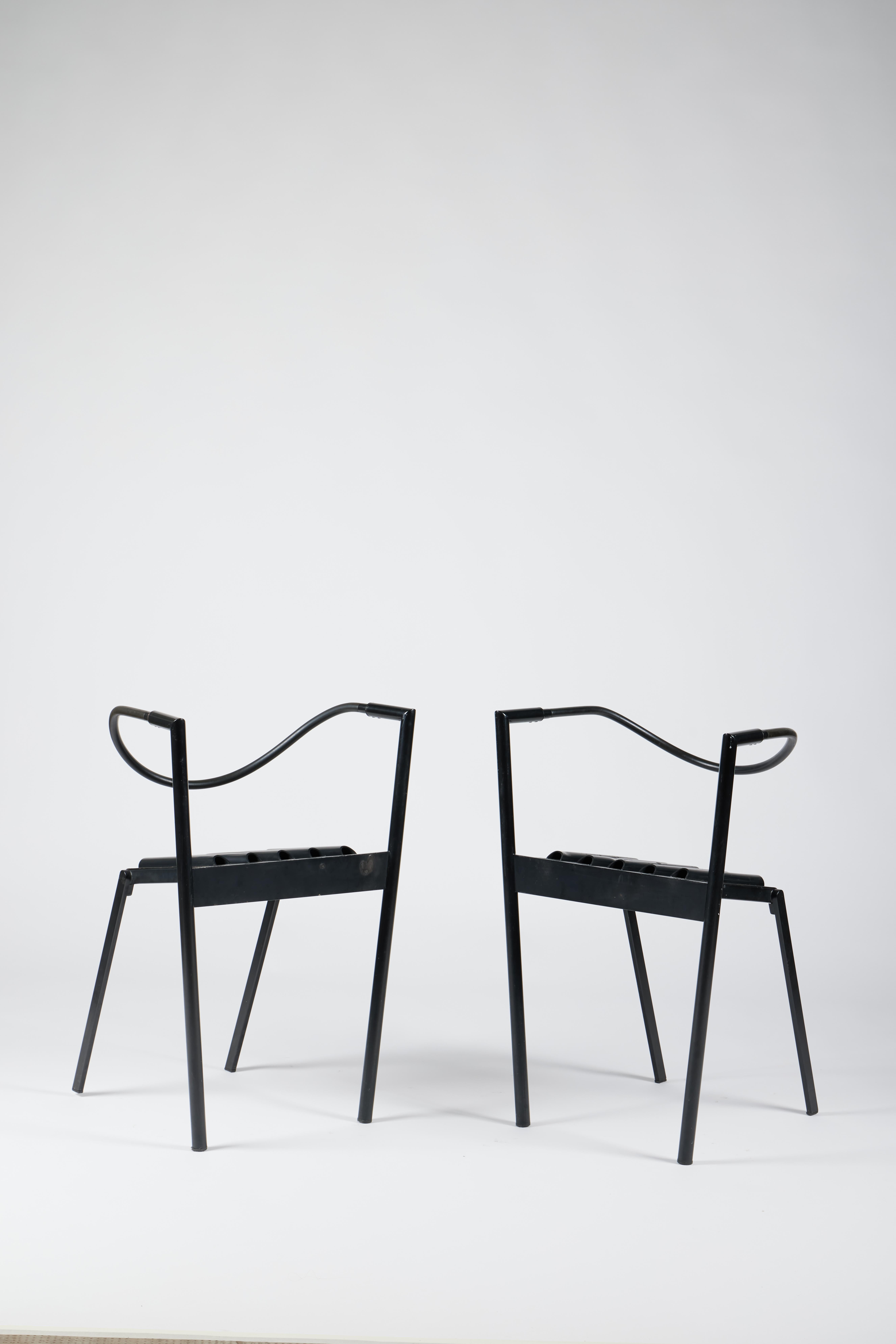 Ensemble de 2 chaises Hans et Alice de Paolo Pallucco et Mireille Rivier, 1986 Bon état - En vente à Milan, IT