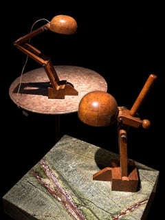 Paolo Pallucco - Paire de lampes orientables en châtaignier - 1960