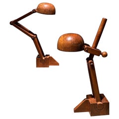 Paolo Pallucco - Paire de lampes orientables en châtaignier - 1960