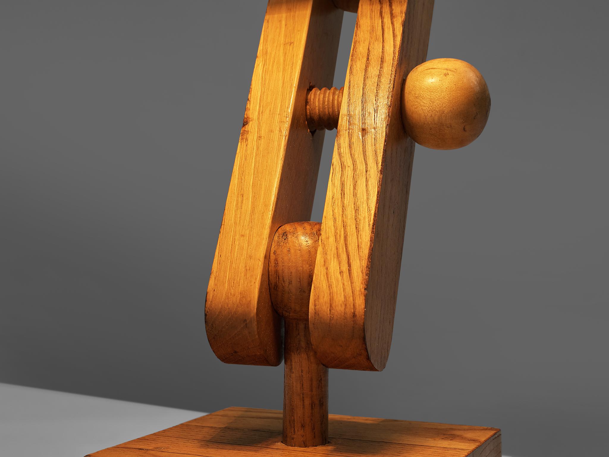 Paolo Pallucco Playful Table Lamp in Solid Oak 1