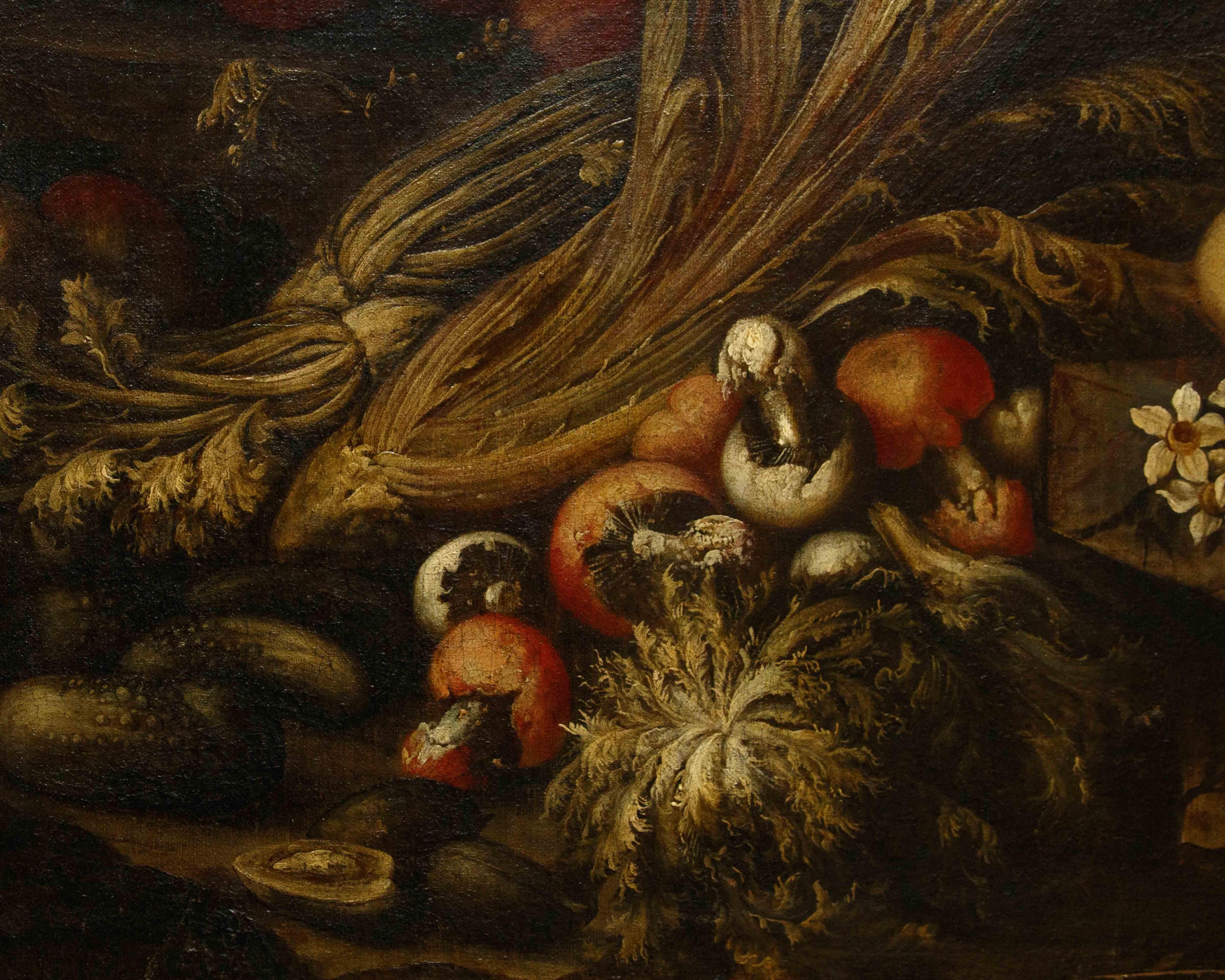Di Paolo Paoletti, natura morta con frutta, verdura e funghi in vendita 10