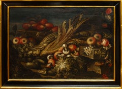 By Paolo Paoletti, still life with fruit, vegetables and mushrooms