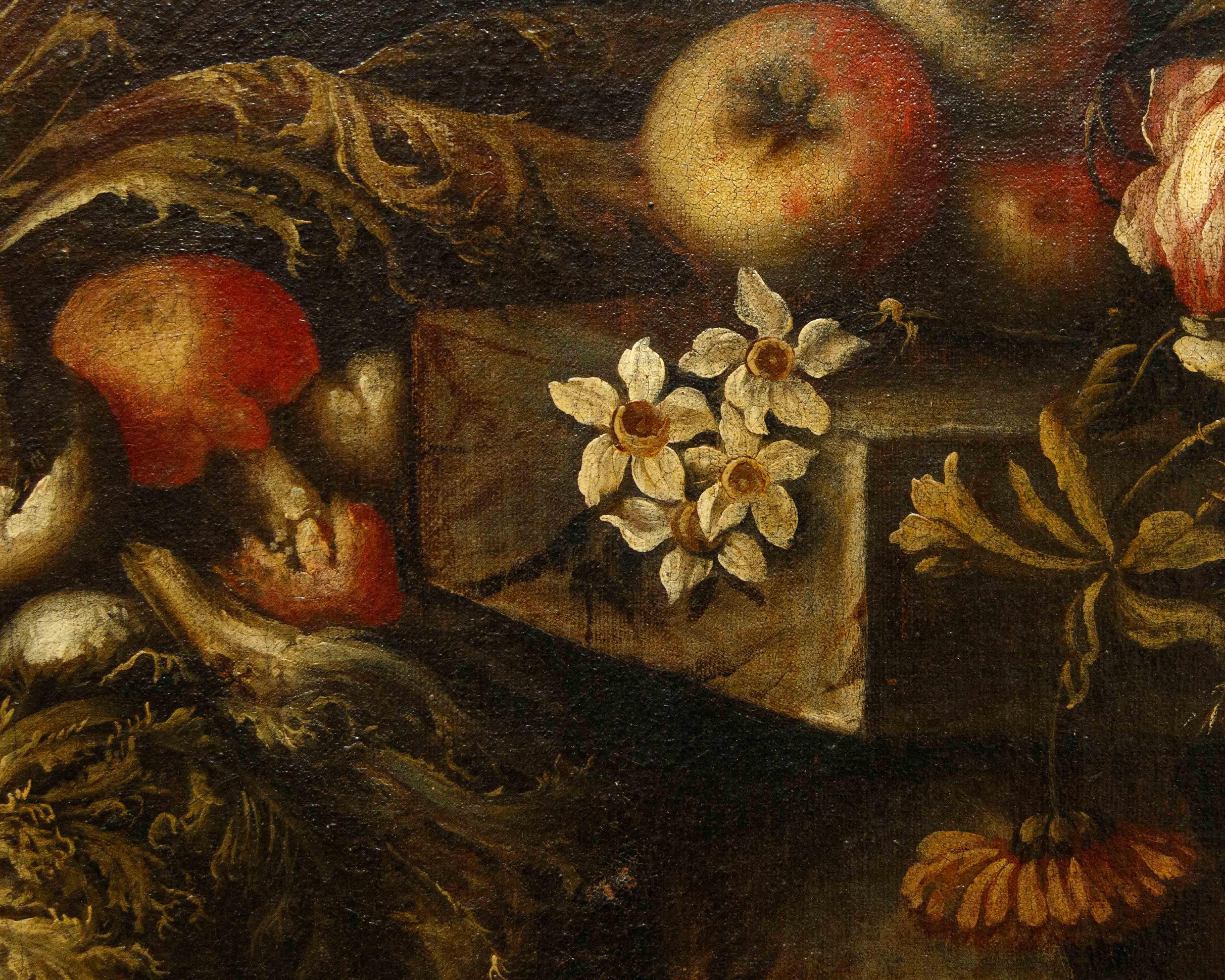 Di Paolo Paoletti, natura morta con frutta, verdura e funghi in vendita 2