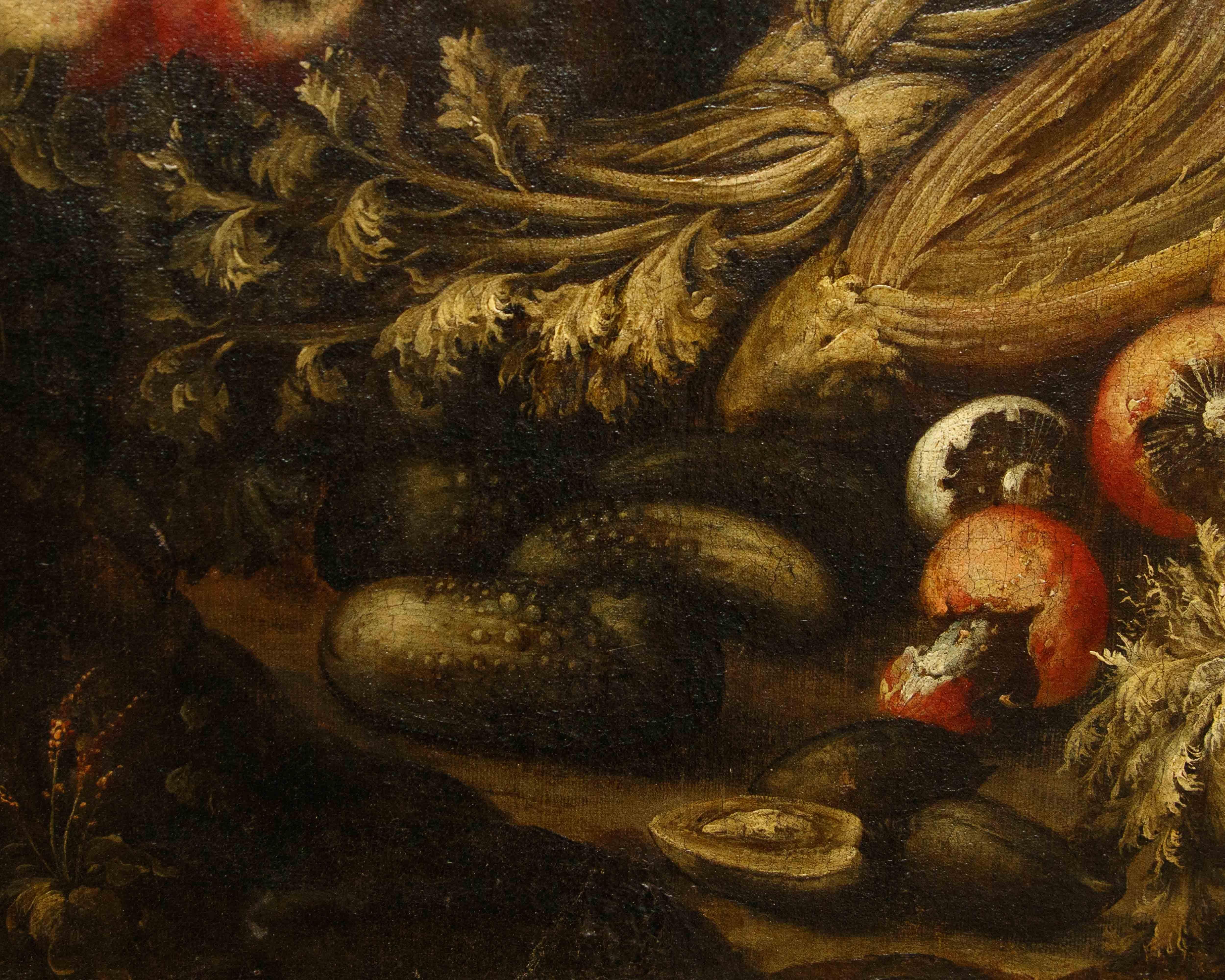 Di Paolo Paoletti, natura morta con frutta, verdura e funghi in vendita 3