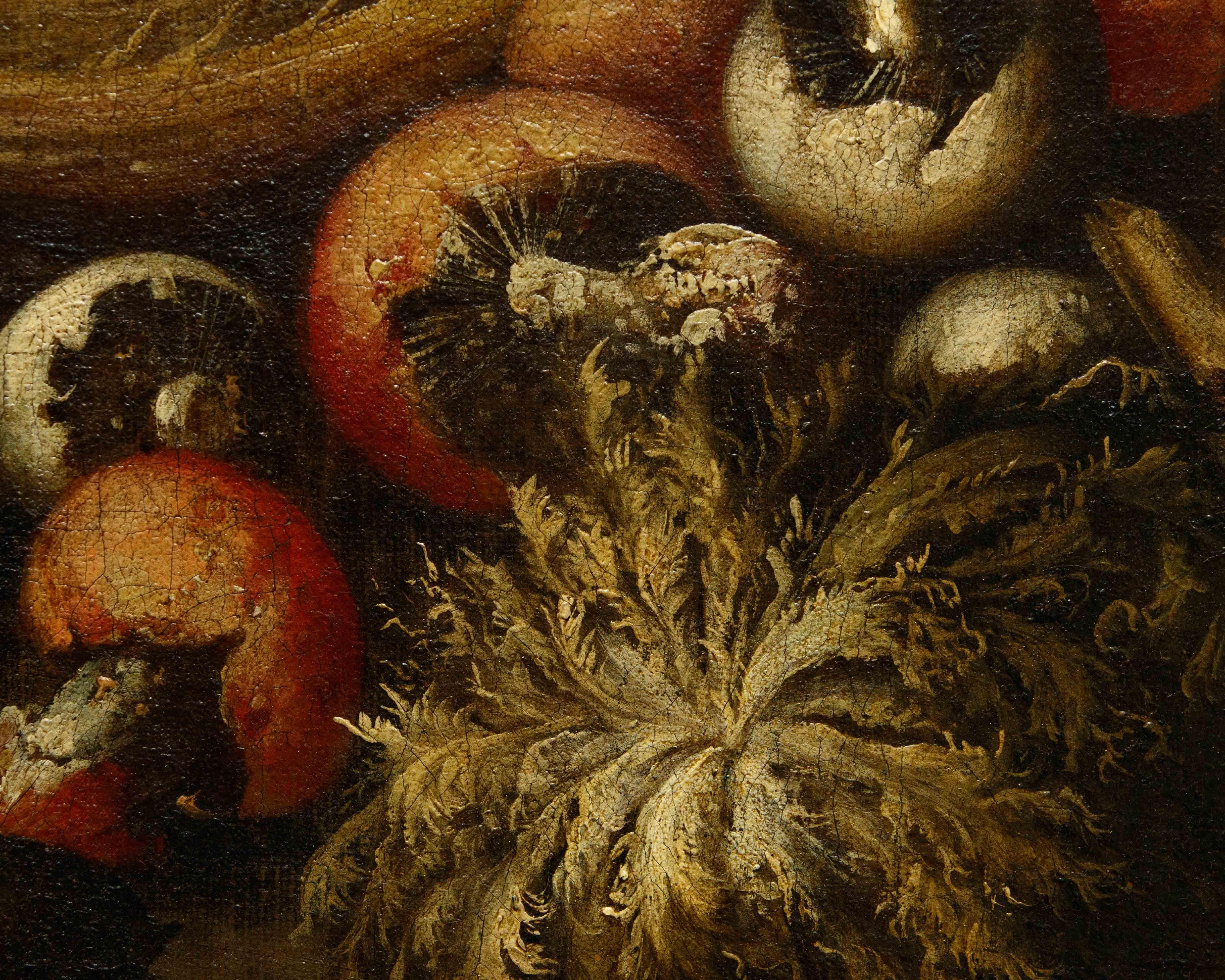 Di Paolo Paoletti, natura morta con frutta, verdura e funghi in vendita 4