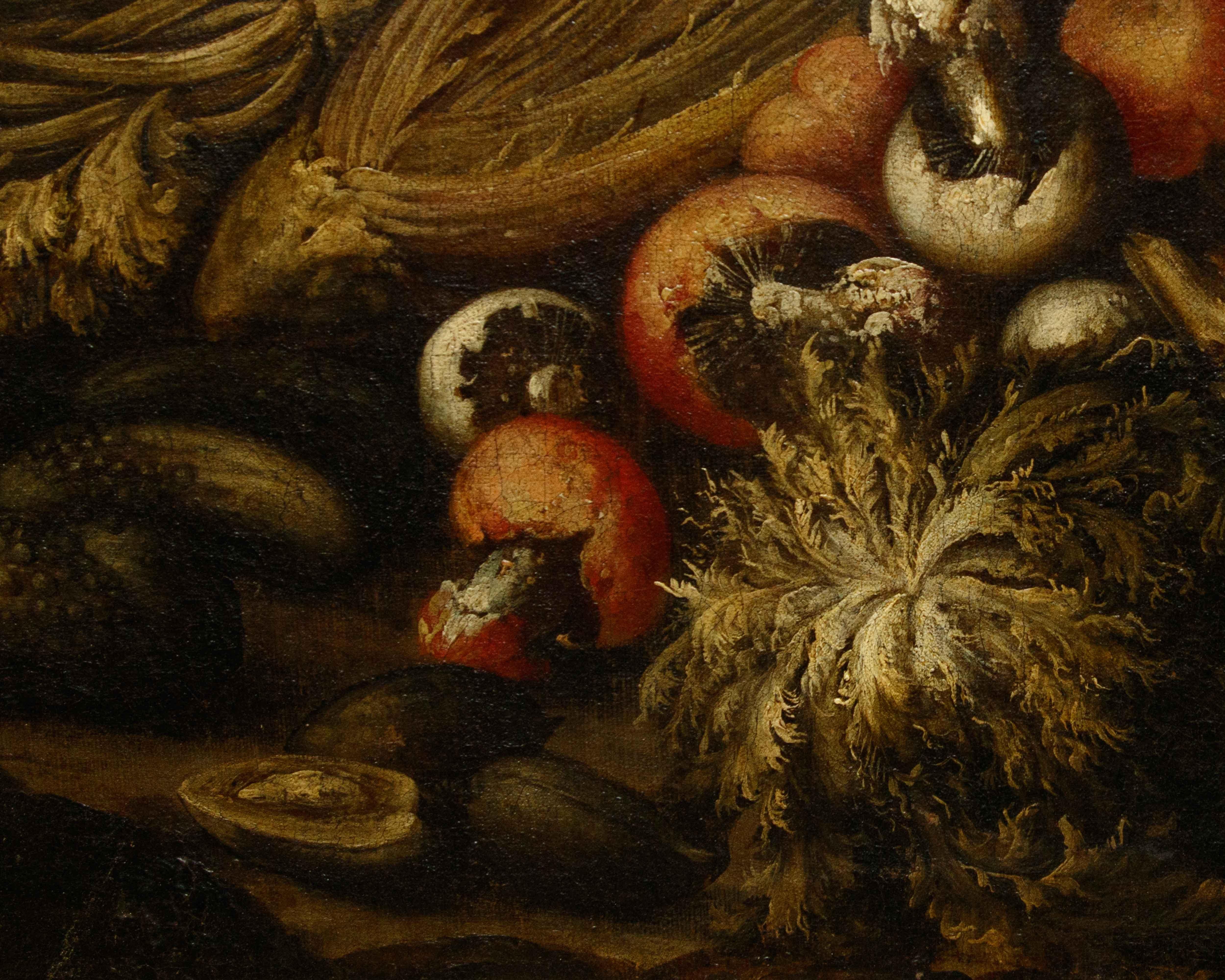 Di Paolo Paoletti, natura morta con frutta, verdura e funghi in vendita 7