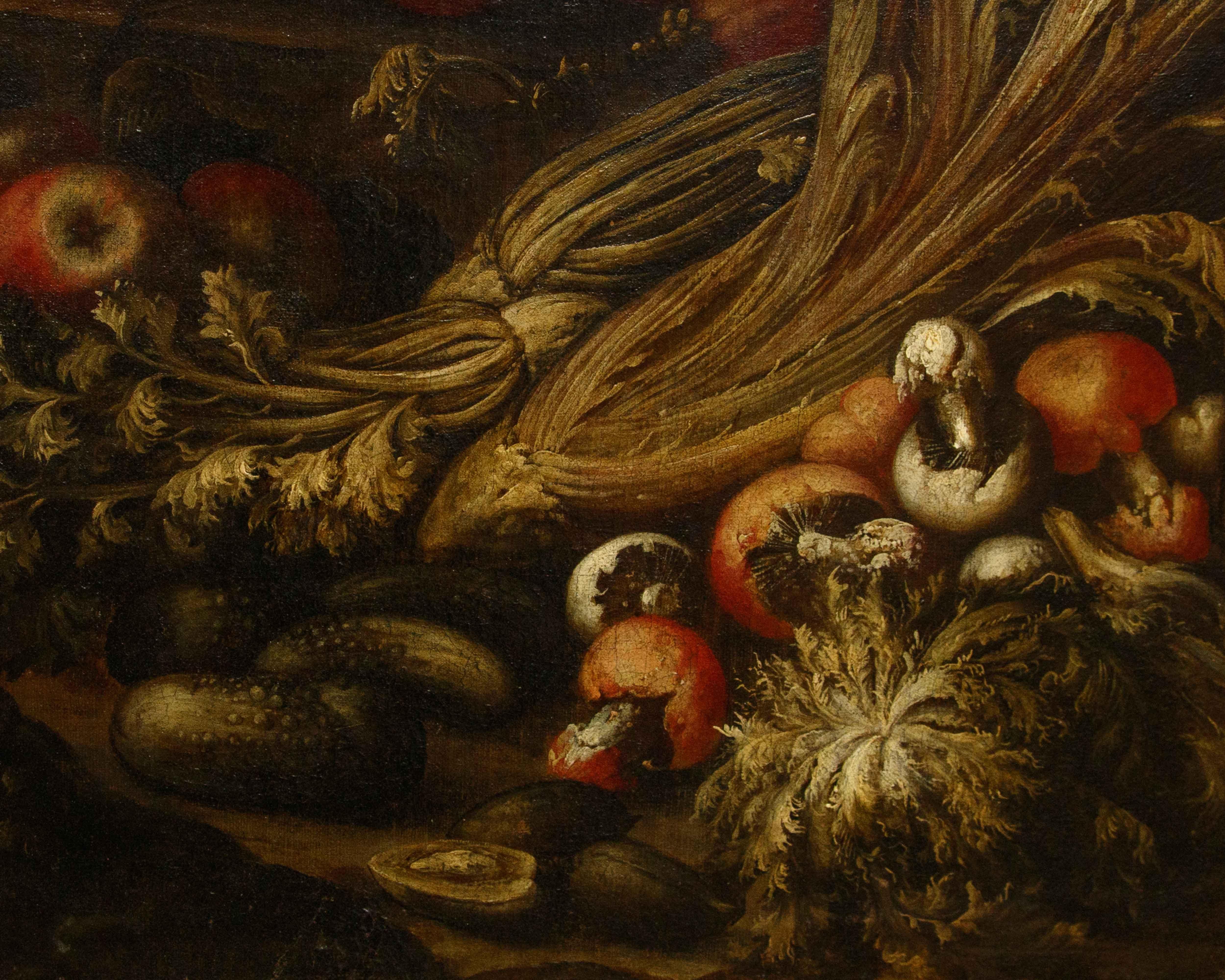 Di Paolo Paoletti, natura morta con frutta, verdura e funghi in vendita 8