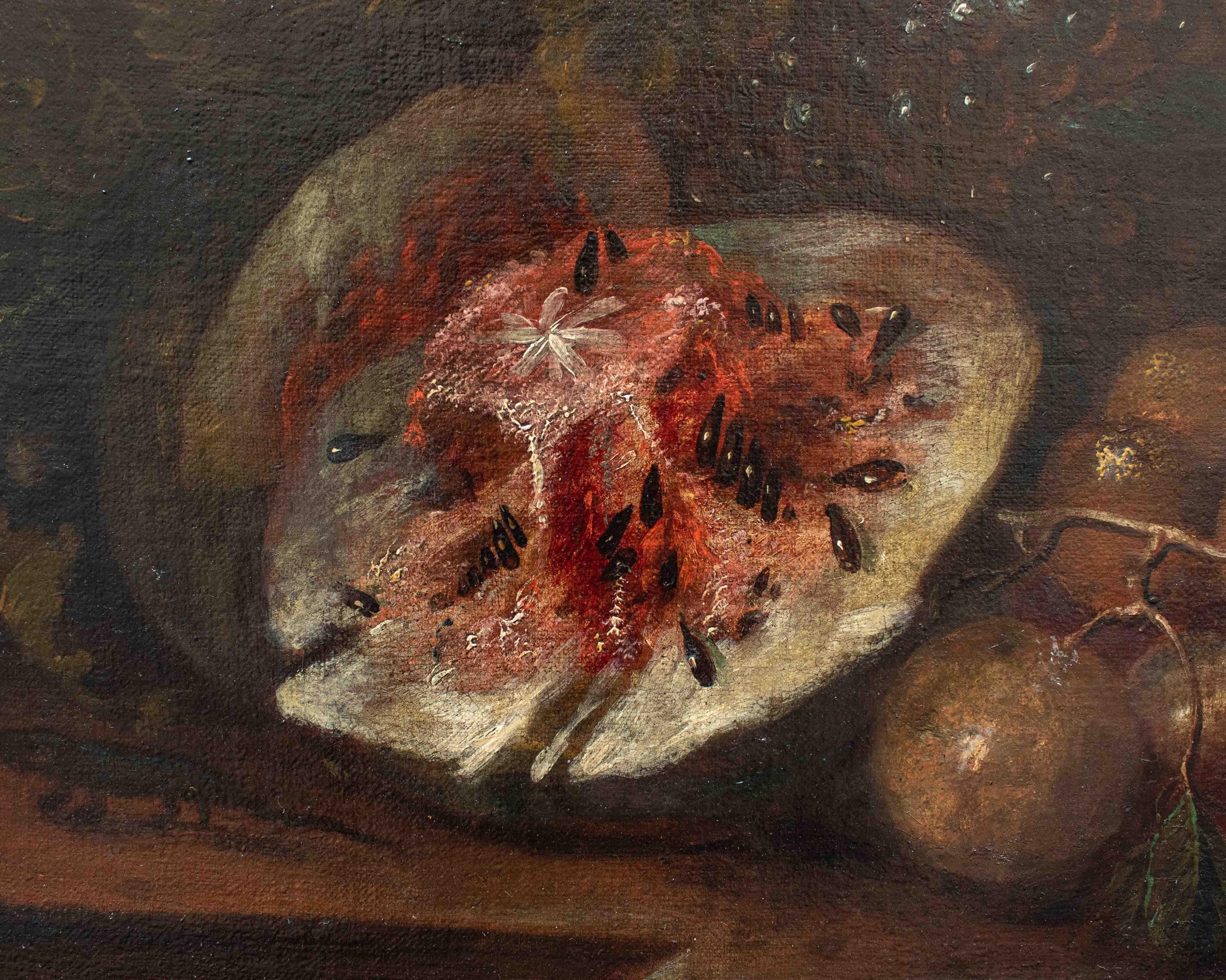 Nature morte aux fruits sur une étagère Huile sur toile Paolo Paoletti en vente 2
