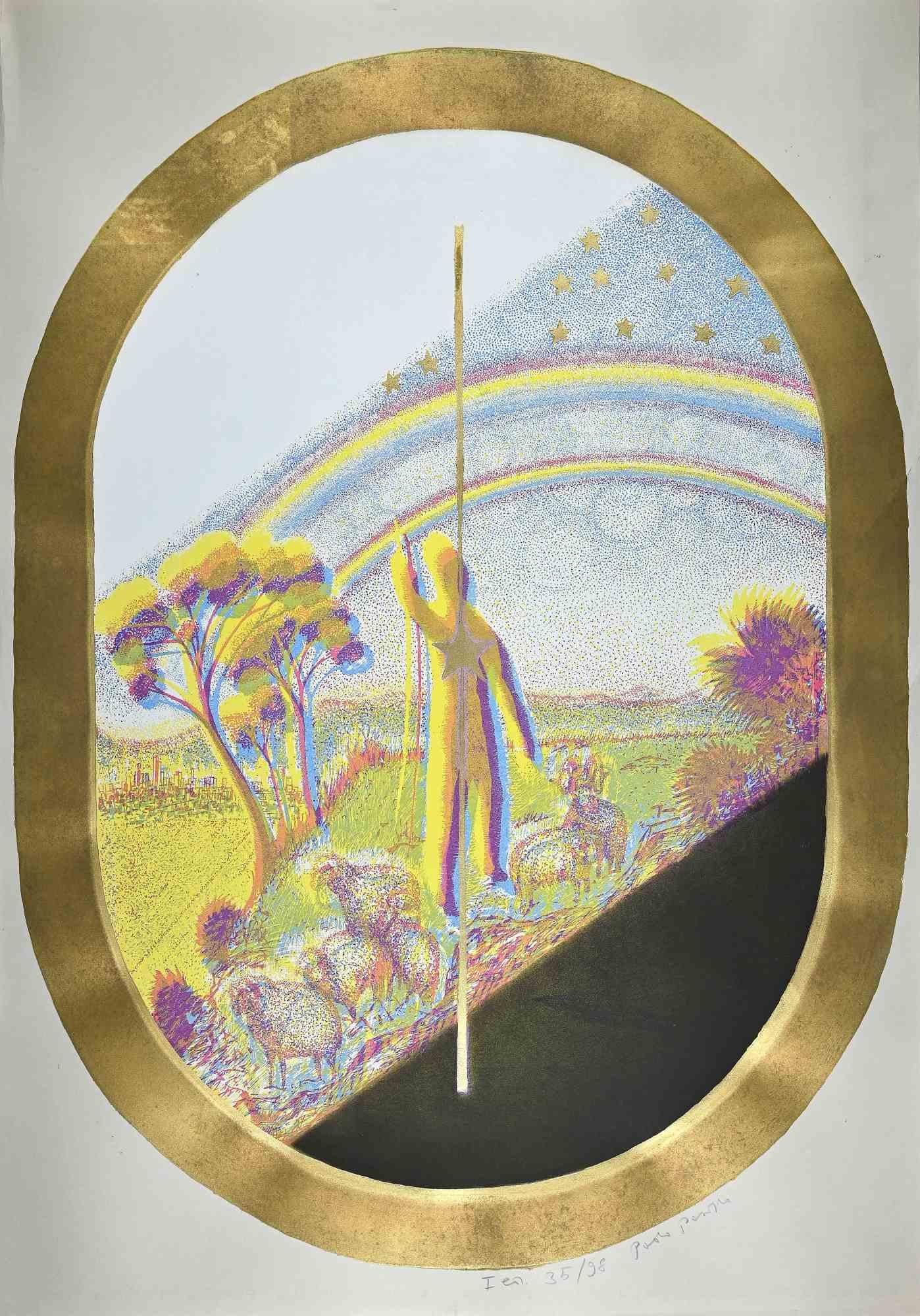 Between Light and Darkness - Screen Print by Paolo Pasotto - 1970s