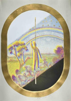 Entre la lumière et l'obscurité - Sérigraphie de Paolo Pasotto - 1970