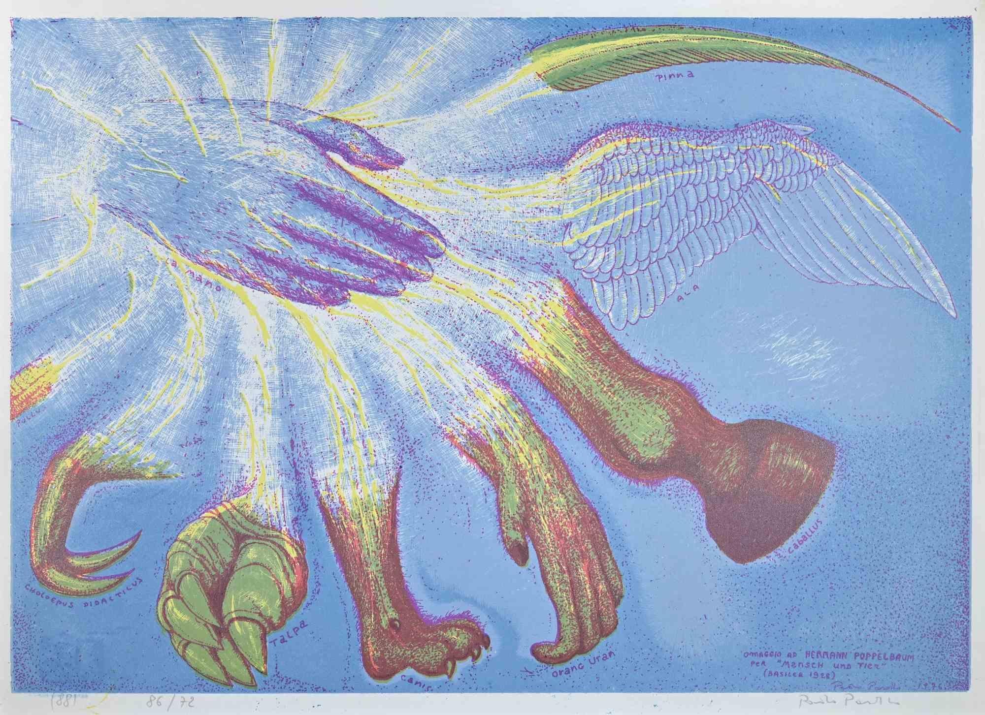 Hommage an Hermann Poppelbaum - Original Siebdruck von Paolo Pasotto - 1976