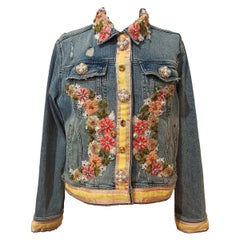 Paolo Petrone Floral Denim Jacket M