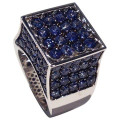 Paolo Piovan Blue Sapphires White Gold Cocktail Ring