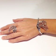 Paolo Piovan Brown Diamond White Gold Horse Ring