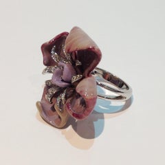 Paolo Piovan Diamonds Enamel Flower Ring