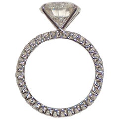 Paolo Piovan Solitaire Eternity White Diamond 18 Karat Gold Engagement Ring