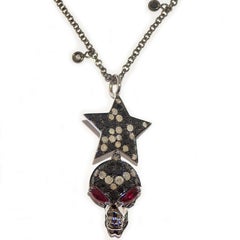 Paolo Piovan Star-Skull Rubies and Diamonds Pendant in white gold