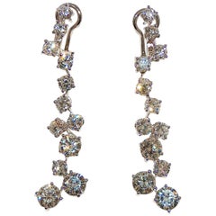 Paolo Piovan White Diamonds 18 Karat Gold Drop Dangle Earrings