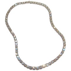 Paolo Piovan White Diamonds Platinum Tennis Necklace