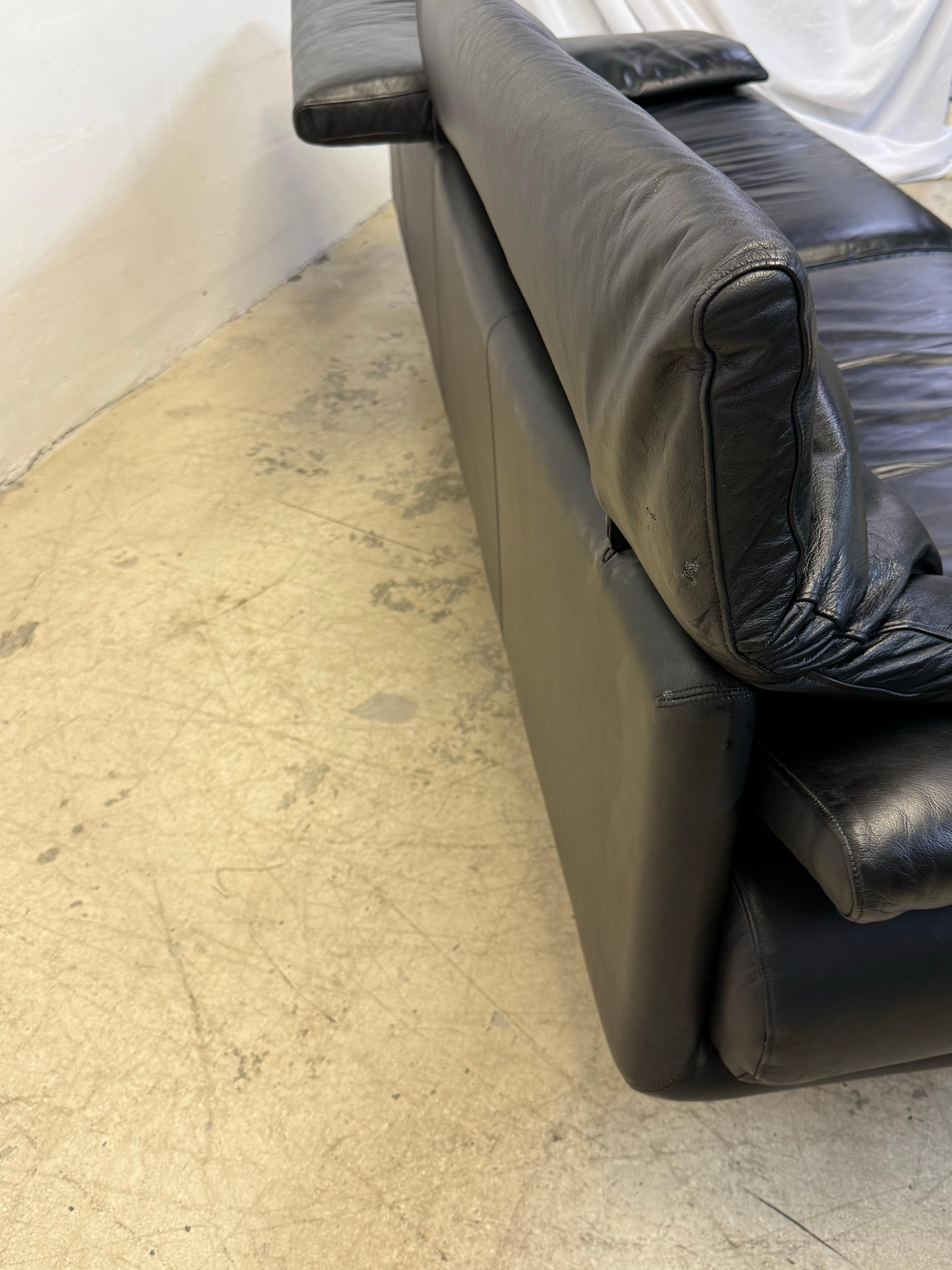 Paolo Piva “Alanda” Adjustable Black Leather Sofa for B&b Italia, 1980s 7