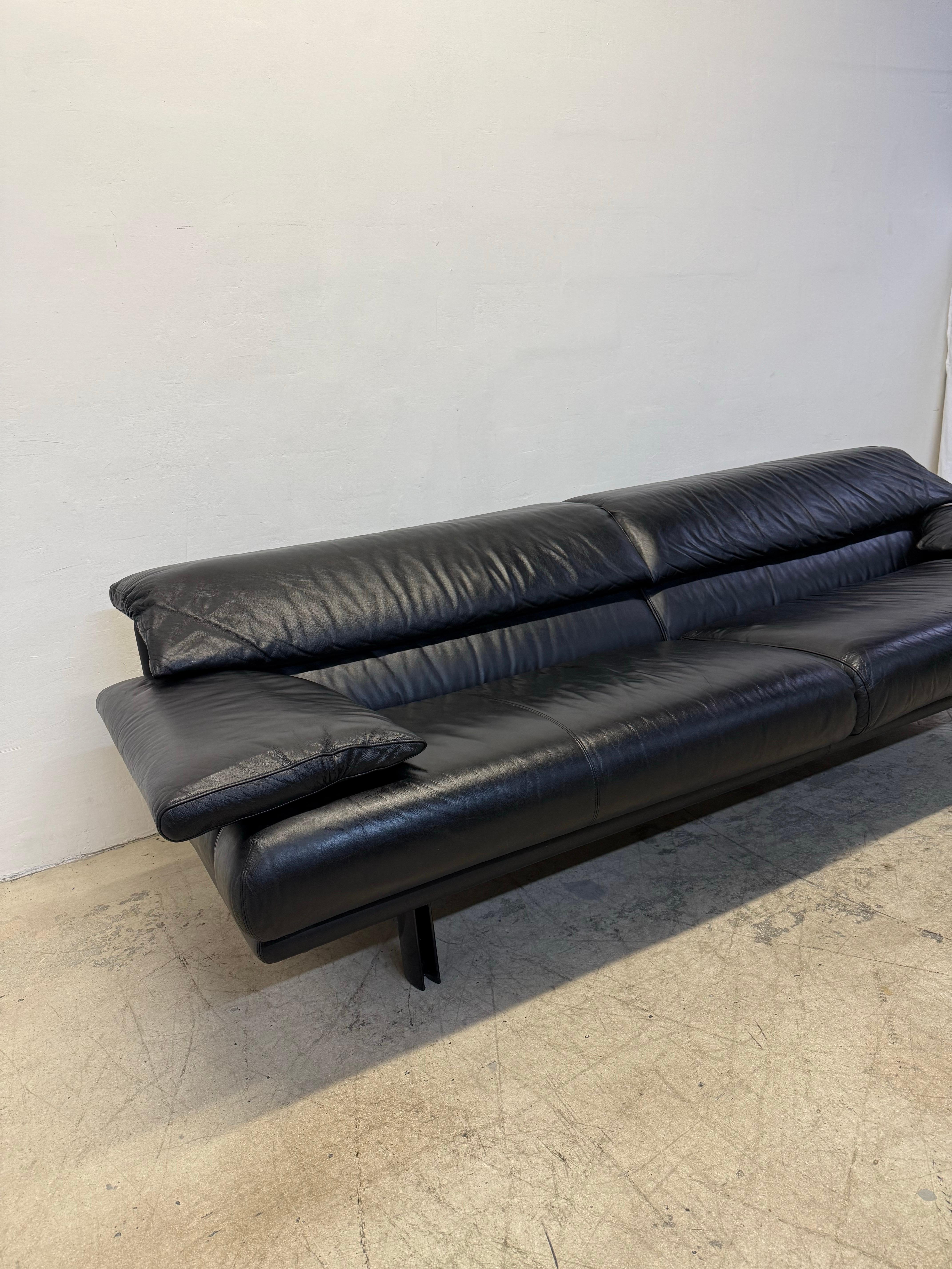 Paolo Piva “Alanda” Adjustable Black Leather Sofa for B&b Italia, 1980s 2