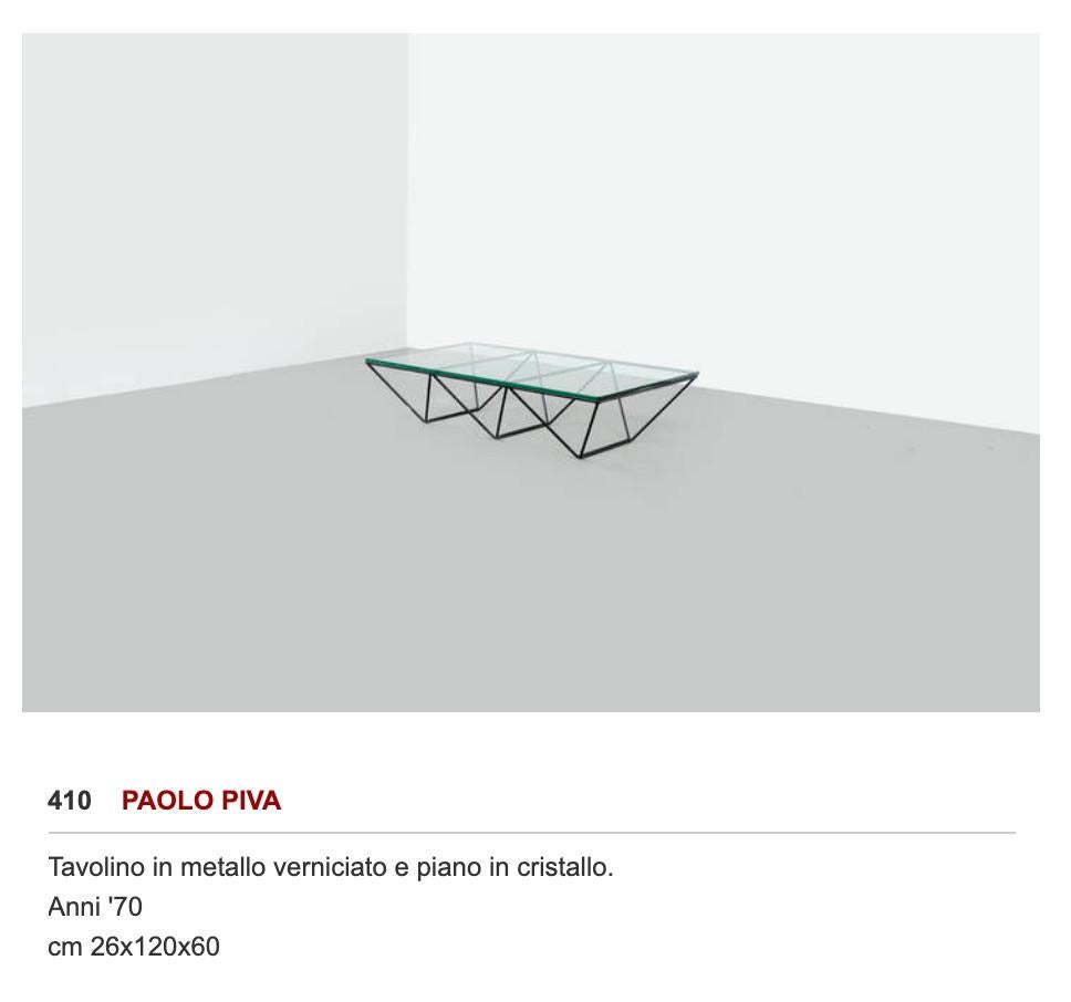 Rechteckiger Couchtisch „Alanda“ aus Glas und Eisen von Paolo Piva aus der Mitte des Jahrhunderts, 1979 im Angebot 6