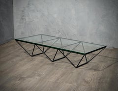 Paolo Piva "Alanda" Rectangular Glass and Iron Mid-Century Coffee Table, 1979