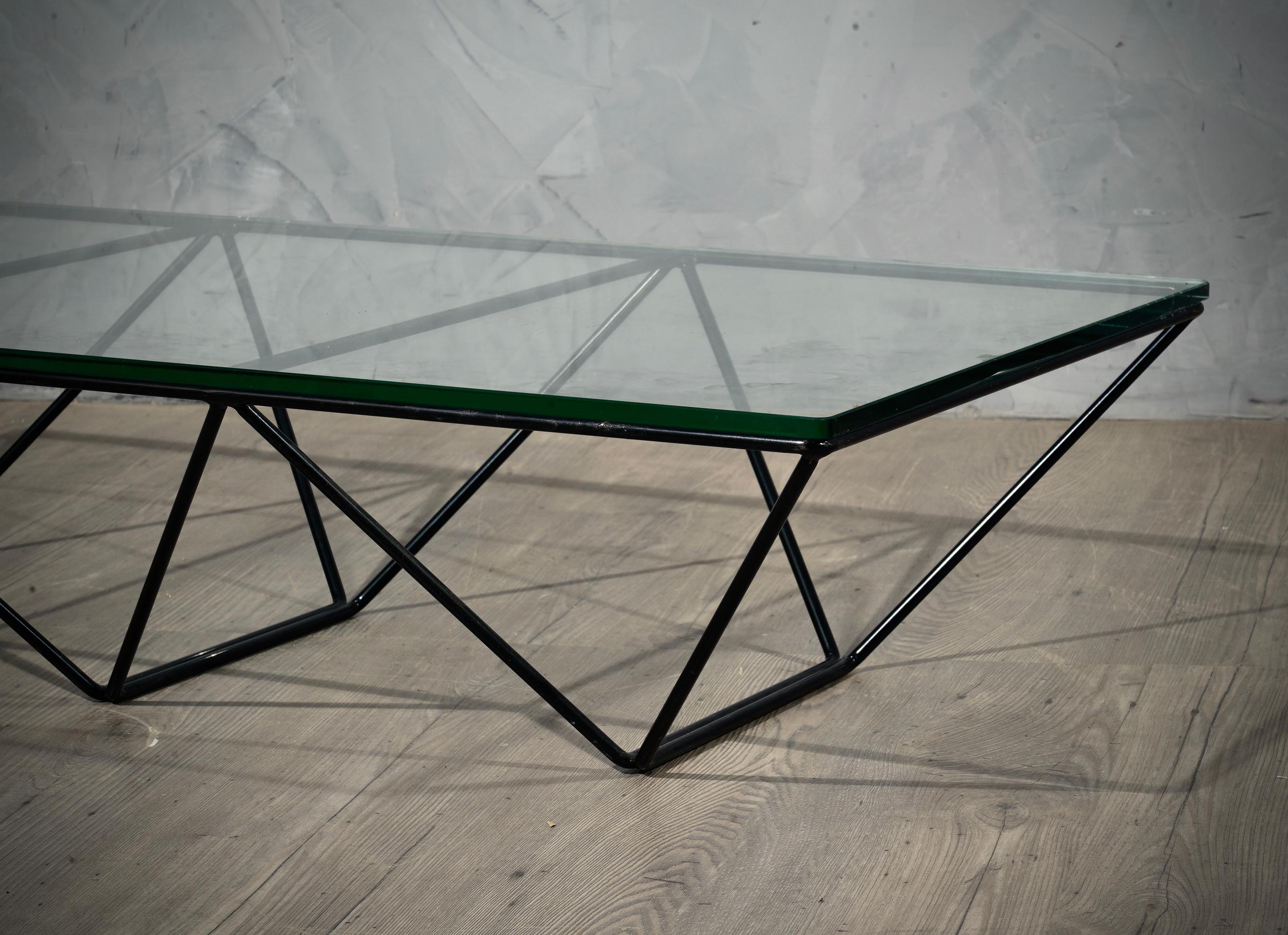 Rechteckiger Couchtisch „Alanda“ aus Glas und Eisen von Paolo Piva aus der Mitte des Jahrhunderts, 1979 im Zustand „Gut“ im Angebot in Rome, IT