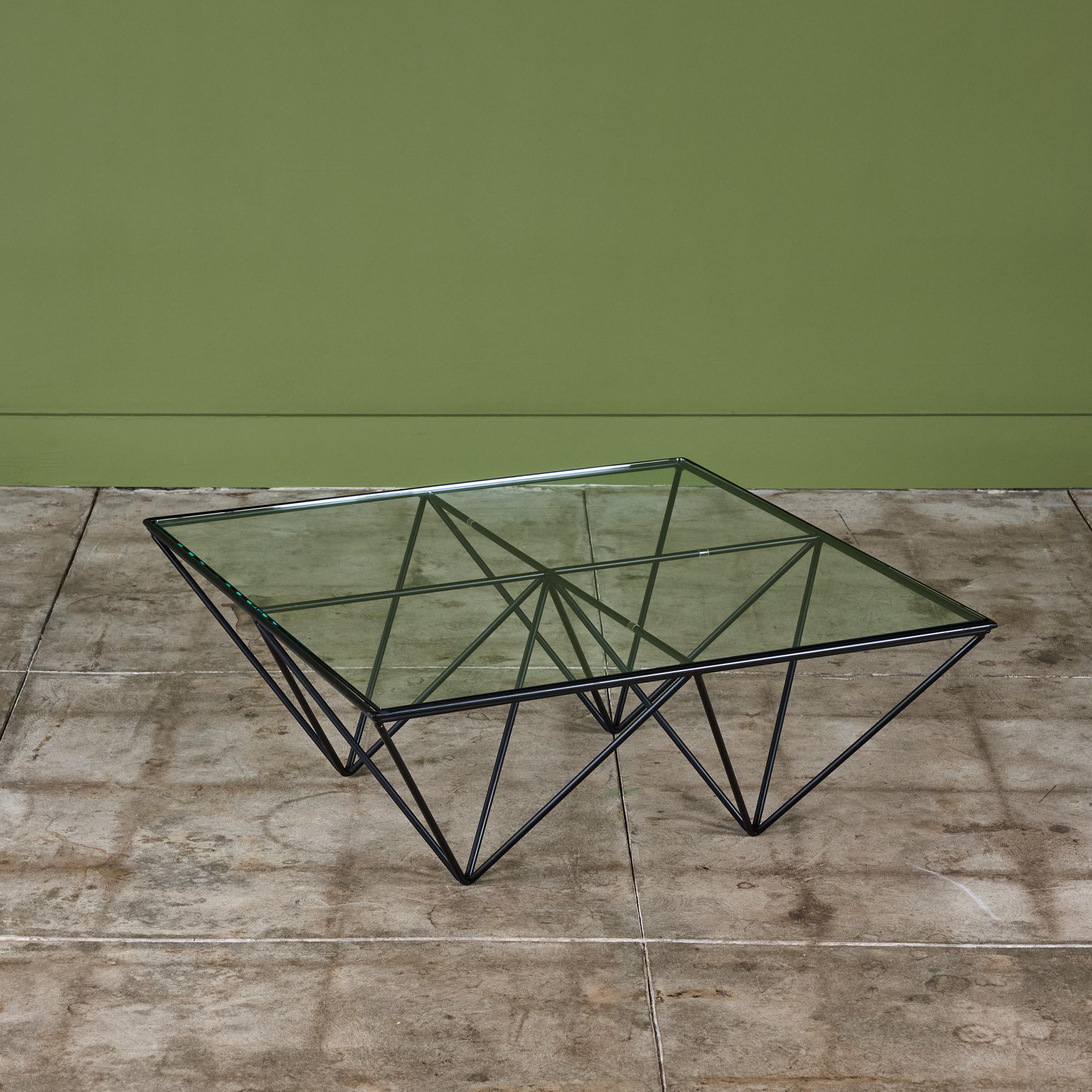 Enameled Paolo Piva Alanda Square Glass Coffee Table for B&B Italia