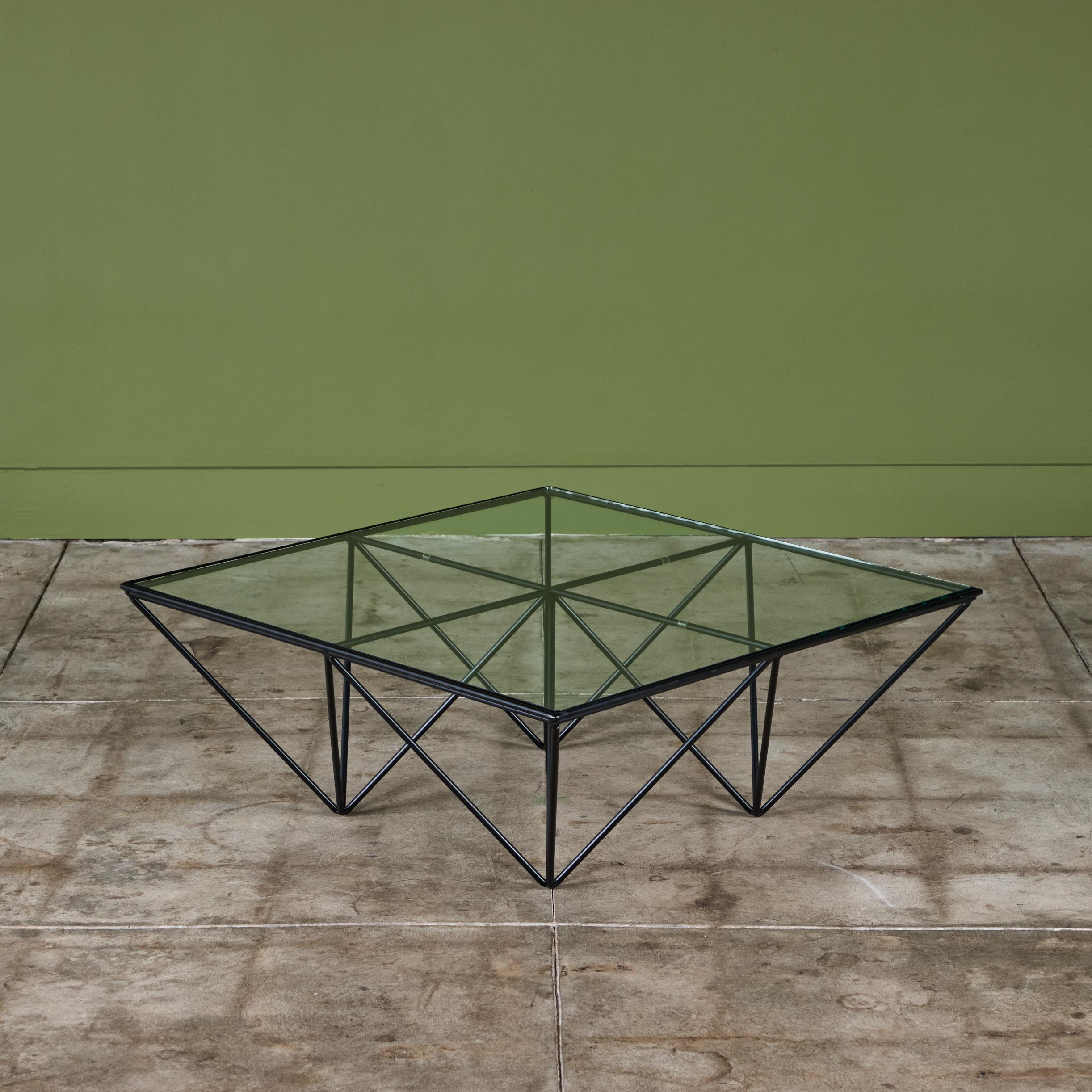 Late 20th Century Paolo Piva Alanda Square Glass Coffee Table for B&B Italia