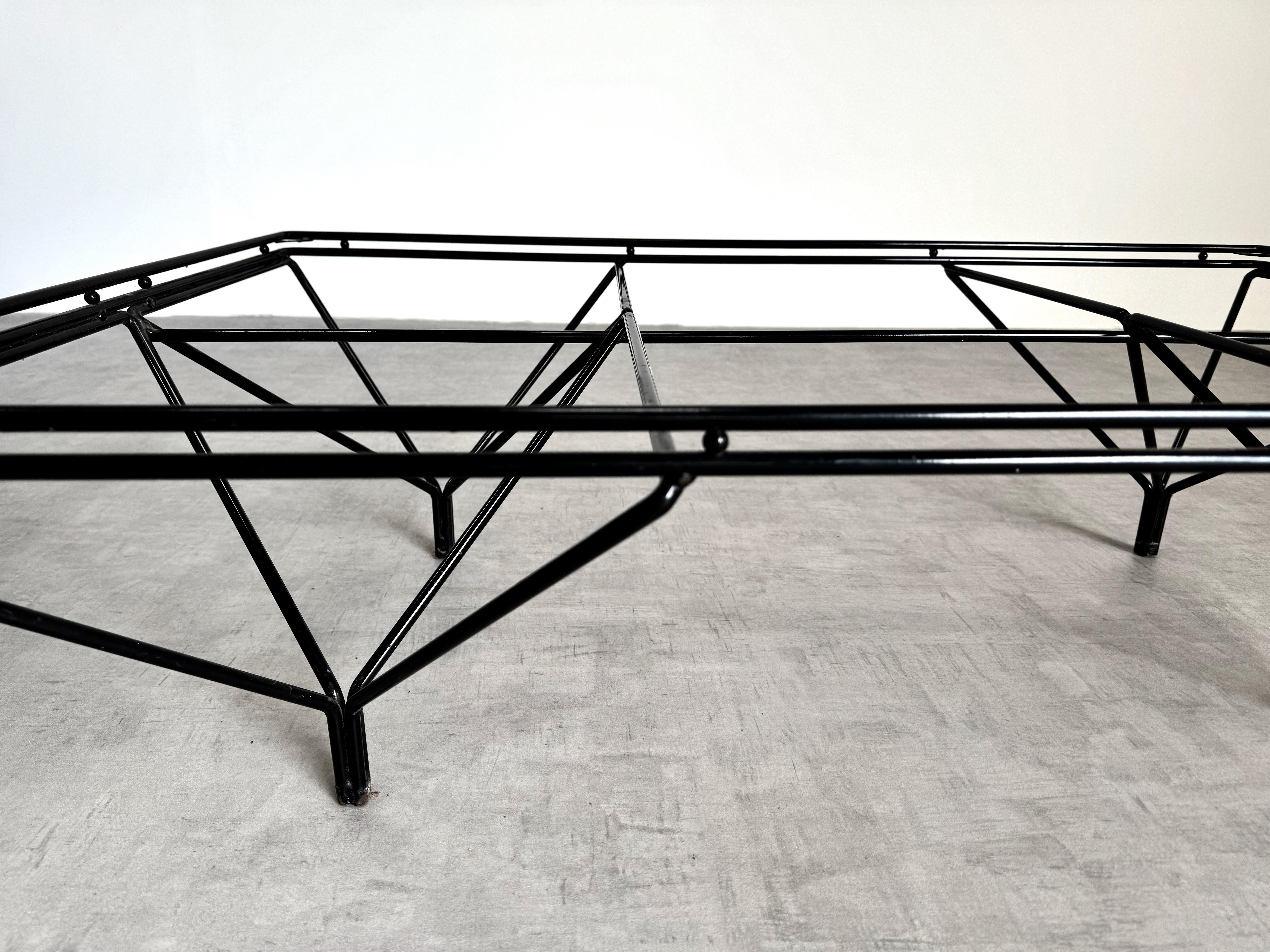 Paolo Piva Alanda Style Coffee Table, Black Iron, Italy 1980s For Sale 1