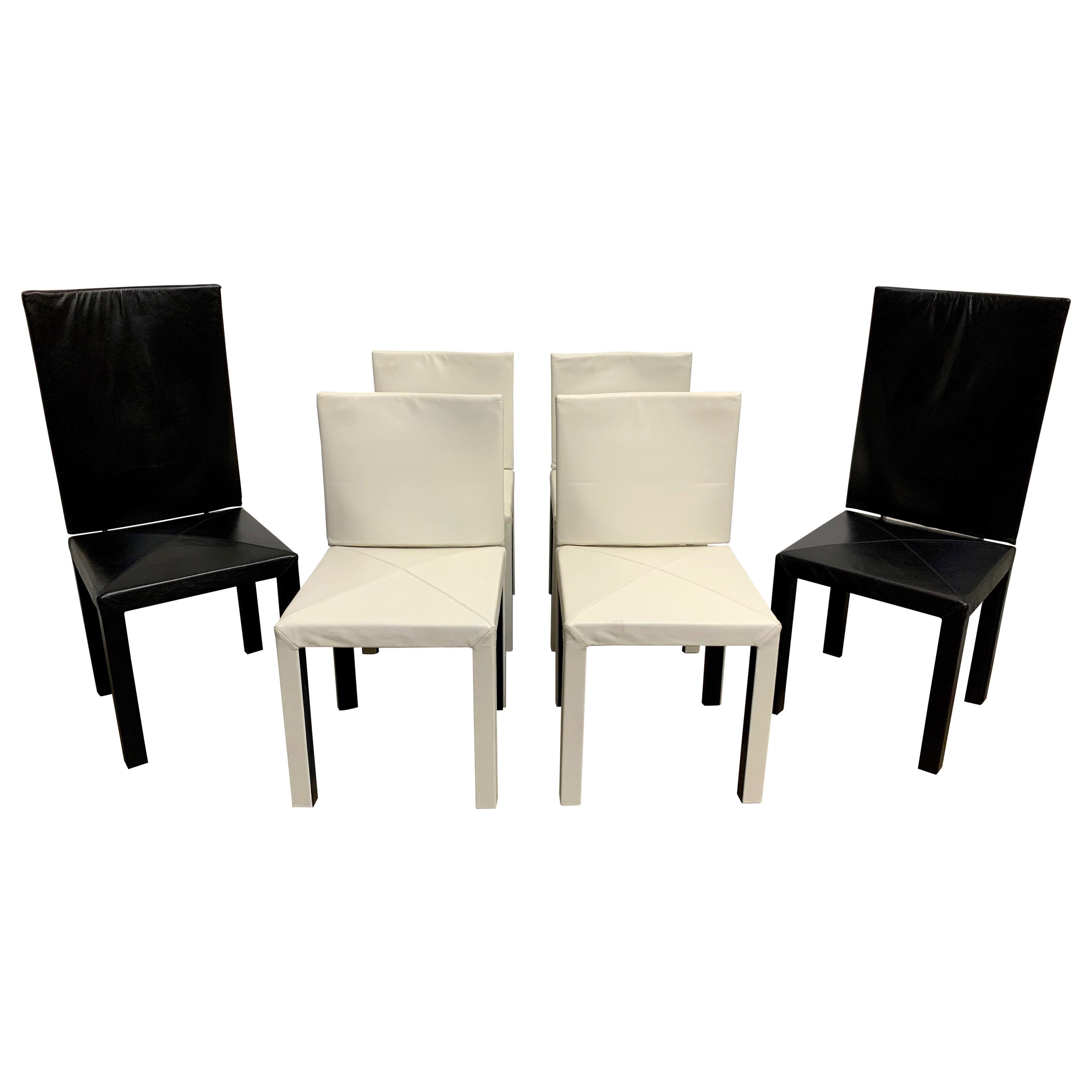Paolo Piva Arcadia Leather Dining Chairs for B&B Italia