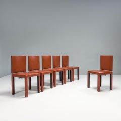 Paolo Piva for B&B Italia Brown Leather Dining Chairs, Set of 6
