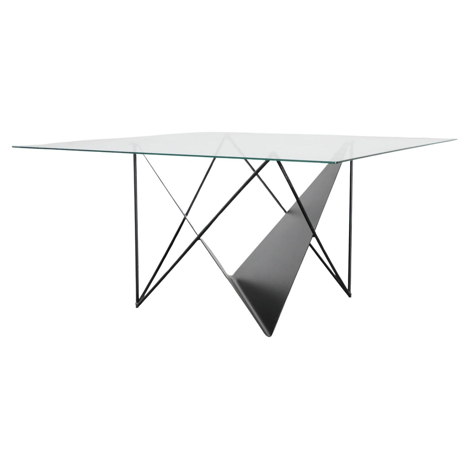 Paolo Piva Inspired Modernist Coffee Table with Magazine Rack For Sale