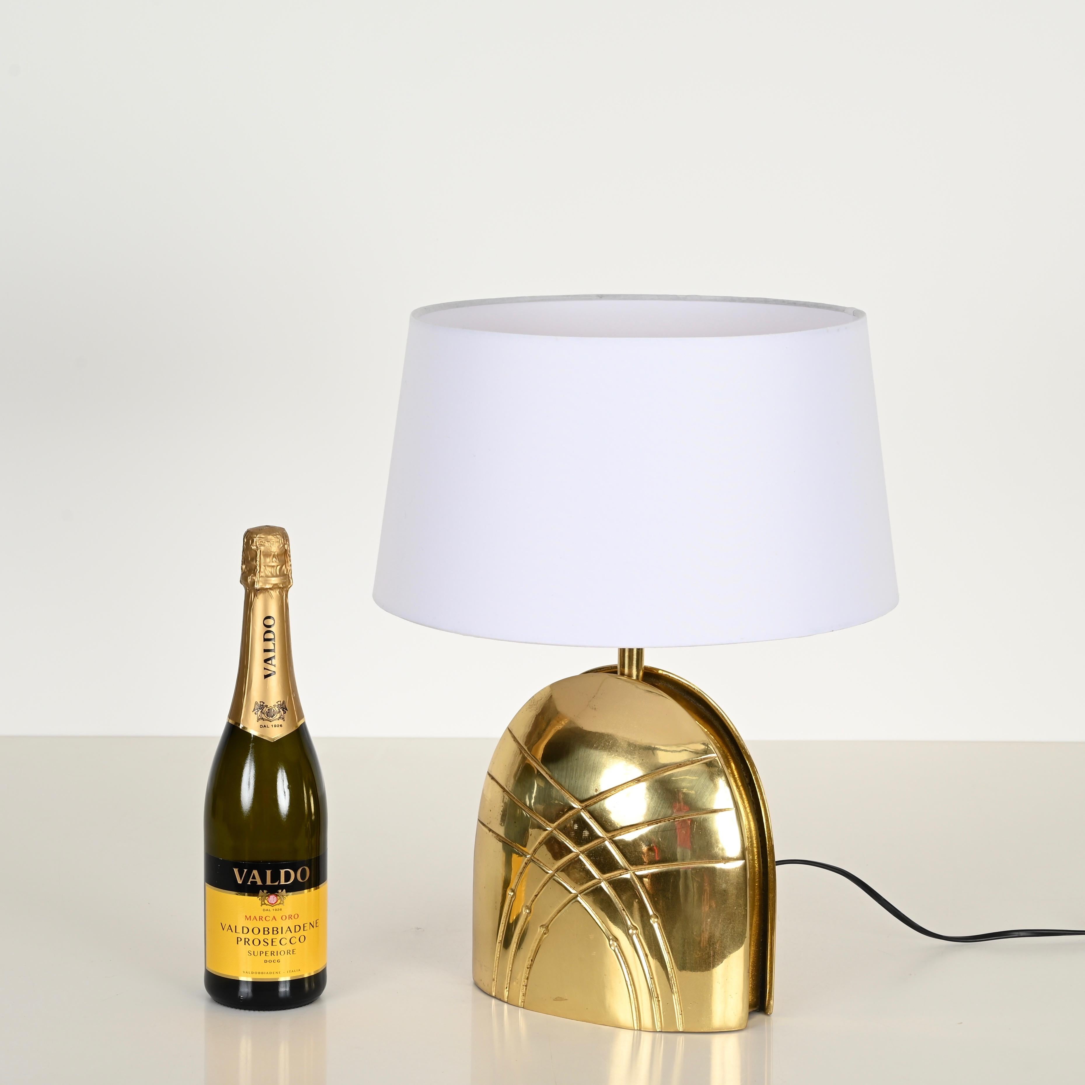Paolo Piva Large Solid Brass Table Lamp, Italy 1970s For Sale 3