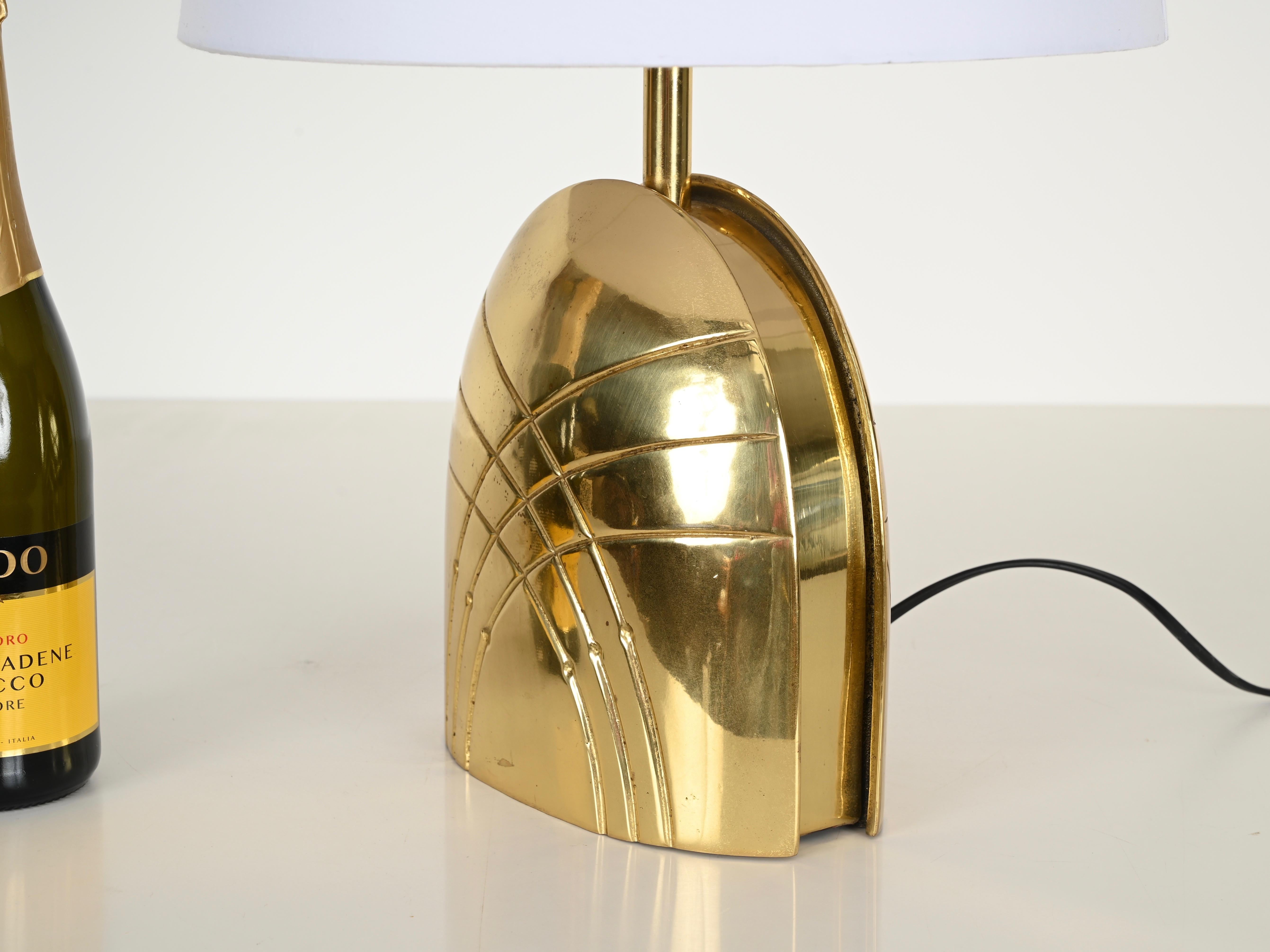 Paolo Piva Large Solid Brass Table Lamp, Italy 1970s For Sale 4