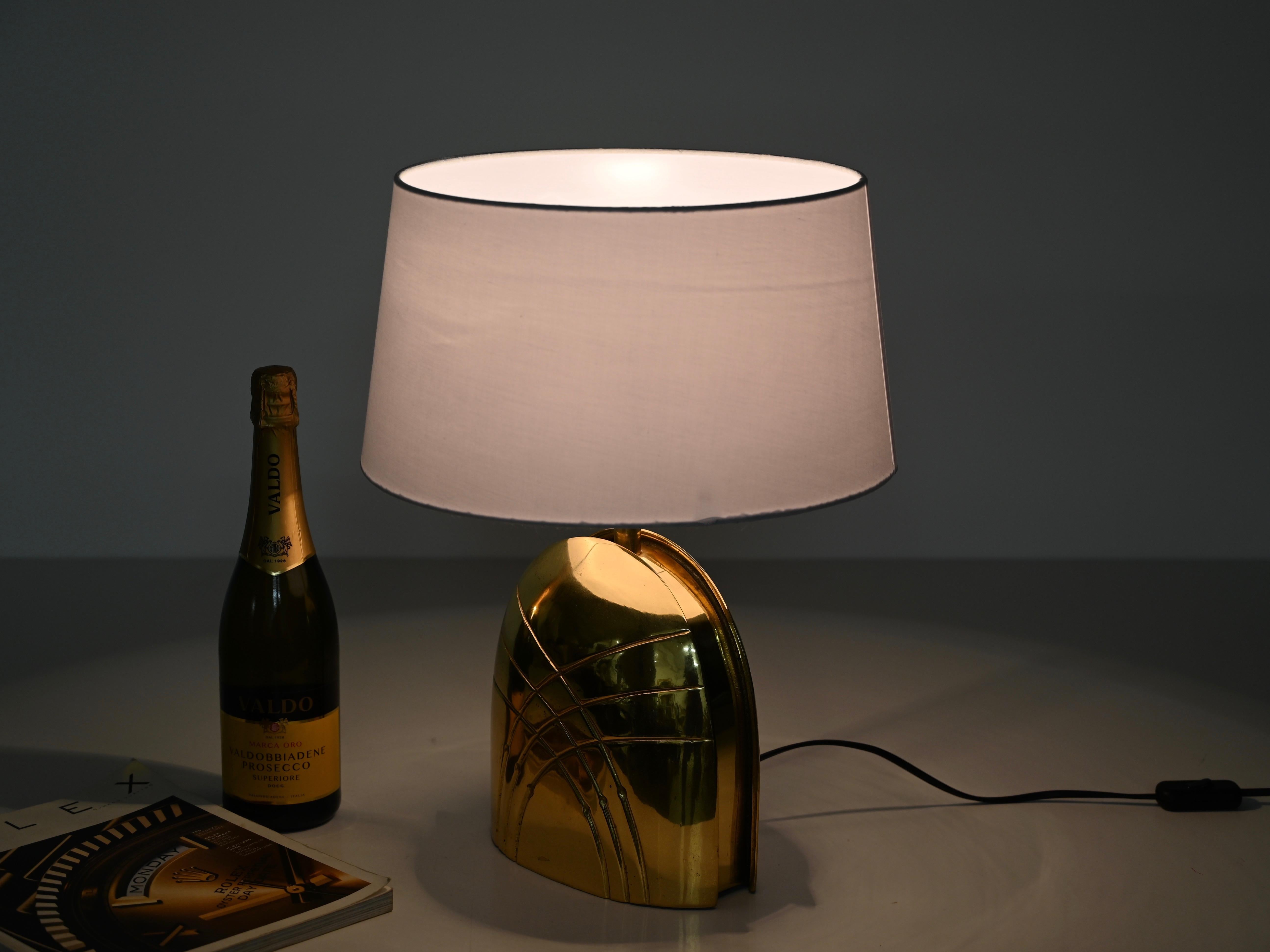 Paolo Piva Large Solid Brass Table Lamp, Italy 1970s For Sale 8